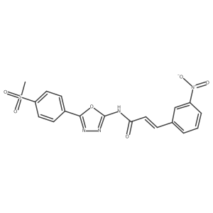 (E)-N-(5-(4-(methylsulfonyl)phenyl)-1,3,4-oxadiazol-2-yl)-3-(3-nitrophenyl)acrylamide结构式