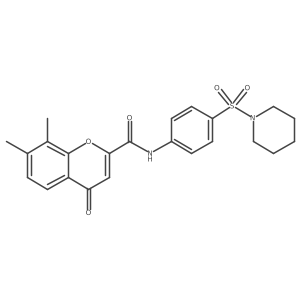 7,8-dimethyl-4-oxo-N-[4-(piperidin-1-ylsulfonyl)phenyl]-4H-chromene-2-carboxamide结构式