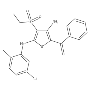 (3-Amino-5-((5-chloro-2-methylphenyl)amino)-4-(ethylsulfonyl)thiophen-2-yl)(phenyl)methanone Structure