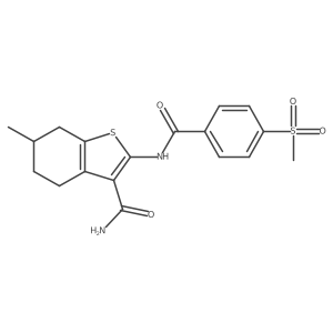 2-(4-Methanesulfonylbenzamido)-6-methyl-4,5,6,7-tetrahydro-1-benzothiophene-3-carboxamide Structure