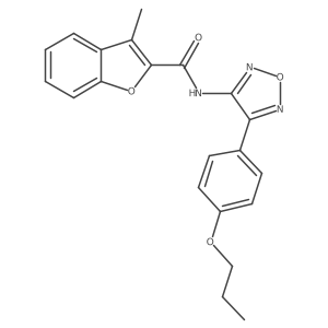 3-methyl-N-[4-(4-propoxyphenyl)-1,2,5-oxadiazol-3-yl]-1-benzofuran-2-carboxamide结构式