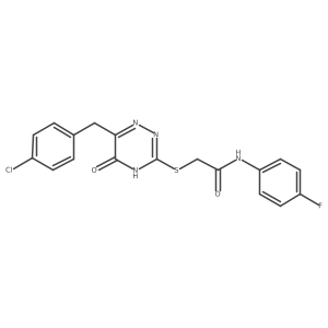 2-((6-(4-chlorobenzyl)-5-oxo-4,5-dihydro-1,2,4-triazin-3-yl)thio)-N-(4-fluorophenyl)acetamide Structure