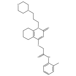 2-((1-(3-morpholinopropyl)-2-oxo-1,2,5,6,7,8-hexahydroquinazolin-4-yl)thio)-N-(o-tolyl)acetamide Structure