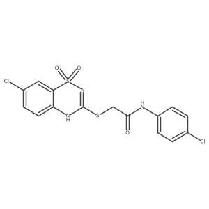 2-((7-chloro-1,1-dioxido-4H-benzo[e][1,2,4]thiadiazin-3-yl)thio)-N-(4-chlorophenyl)acetamide Structure