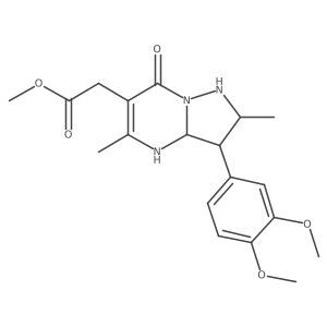 methyl 2-[3-(3,4-dimethoxyphenyl)-2,5-dimethyl-7-oxo-2,3,3a,4-tetrahydro-1H-pyrazolo[1,5-a]pyrimidin-6-yl]acetate结构式