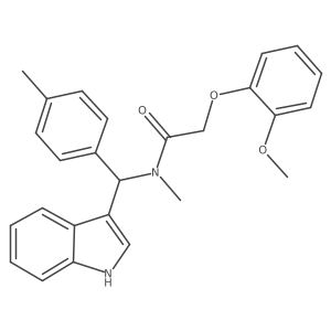 N-[1H-indol-3-yl(4-methylphenyl)methyl]-2-(2-methoxyphenoxy)-N-methylacetamide结构式