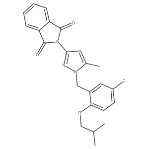 2-[1-({5-chloro-2-[(2-methylpropyl)oxy]phenyl}methyl)-5-methyl-1H-pyrazol-3-yl]-1H-isoindole-1,3(2H)-dione Structure