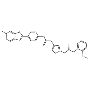 2-(2-(3-(2-methoxyphenyl)ureido)thiazol-4-yl)-N-(4-(6-methylbenzo[d]thiazol-2-yl)phenyl)acetamide结构式