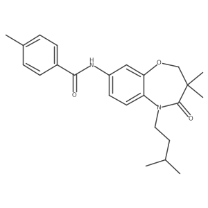 N-(5-isopentyl-3,3-dimethyl-4-oxo-2,3,4,5-tetrahydrobenzo[b][1,4]oxazepin-8-yl)-4-methylbenzamide Structure