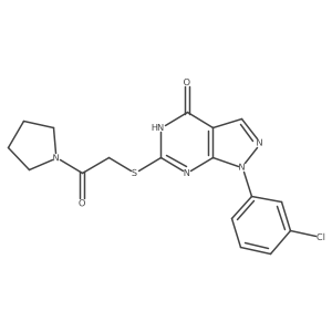 2-((1-(3-chlorophenyl)-4-hydroxy-1H-pyrazolo[3,4-d]pyrimidin-6-yl)thio)-1-(pyrrolidin-1-yl)ethanone Structure