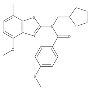 N-(4-methoxy-7-methylbenzo[d]thiazol-2-yl)-4-(methylthio)-N-((tetrahydrofuran-2-yl)methyl)benzamide结构式
