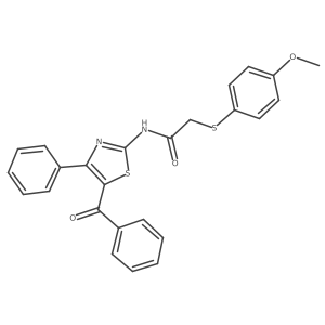 N-(5-benzoyl-4-phenylthiazol-2-yl)-2-((4-methoxyphenyl)thio)acetamide结构式