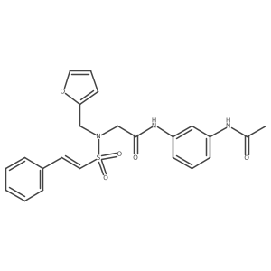 N-(3-acetamidophenyl)-2-{N-[(furan-2-yl)methyl]-2-phenylethenesulfonamido}acetamide结构式