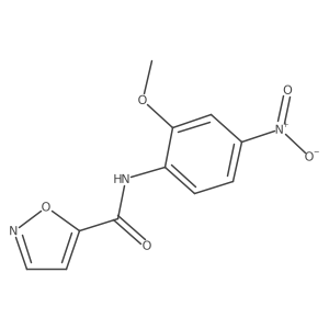 N-(2-methoxy-4-nitrophenyl)isoxazole-5-carboxamide结构式