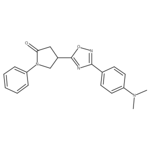 4-{3-[4-(Dimethylamino)phenyl]-1,2,4-oxadiazol-5-yl}-1-phenylpyrrolidin-2-one结构式
