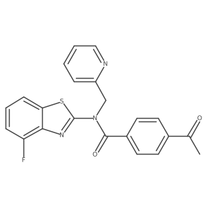 4-acetyl-N-(4-fluorobenzo[d]thiazol-2-yl)-N-(pyridin-2-ylmethyl)benzamide Structure