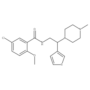 5-chloro-2-methoxy-N-(2-(4-methylpiperazin-1-yl)-2-(thiophen-3-yl)ethyl)benzamide结构式