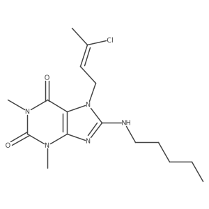 (E)-7-(3-chlorobut-2-en-1-yl)-1,3-dimethyl-8-(pentylamino)-1H-purine-2,6(3H,7H)-dione Structure