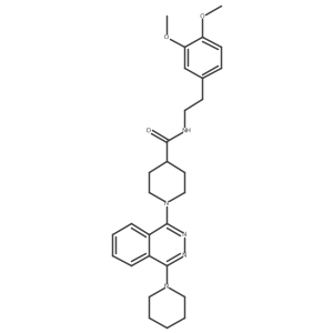 N-(3,4-dimethoxyphenethyl)-1-(4-(piperidin-1-yl)phthalazin-1-yl)piperidine-4-carboxamide结构式
