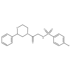 4-fluoro-N-(2-oxo-2-(2-phenylmorpholino)ethyl)benzenesulfonamide结构式