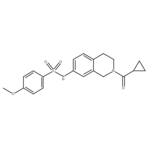 N-(2-(cyclopropanecarbonyl)-1,2,3,4-tetrahydroisoquinolin-7-yl)-4-methoxybenzenesulfonamide Structure