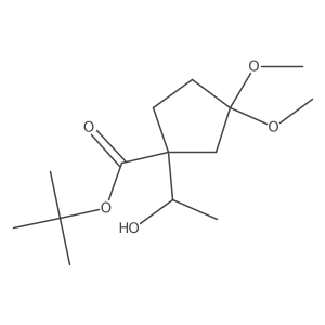 Tert-butyl 1-(1-hydroxyethyl)-3,3-dimethoxycyclopentanecarboxylate Structure