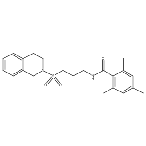 N-(3-((3,4-dihydroisoquinolin-2(1H)-yl)sulfonyl)propyl)-2,4,6-trimethylbenzamide结构式