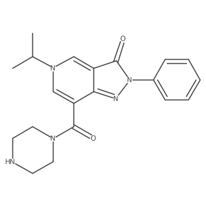 5-isopropyl-2-phenyl-7-(piperazine-1-carbonyl)-2H-pyrazolo[4,3-c]pyridin-3(5H)-one结构式