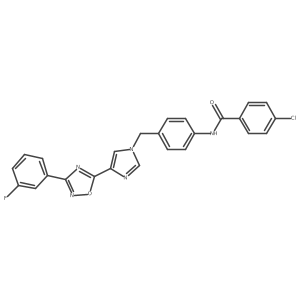4-chloro-N-[4-({4-[3-(3-fluorophenyl)-1,2,4-oxadiazol-5-yl]-1H-imidazol-1-yl}methyl)phenyl]benzamide结构式