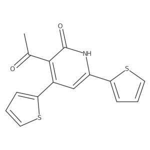 3-Acetyl-4,6-di-2-thienyl-2(1H)-pyridinone Structure
