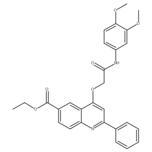 Ethyl 4-{2-[(3,4-dimethoxyphenyl)amino]-2-oxoethoxy}-2-phenylquinoline-6-carboxylate Structure