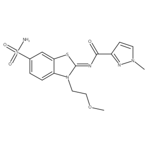 N-(3-(2-methoxyethyl)-6-sulfamoylbenzo[d]thiazol-2(3H)-ylidene)-1-methyl-1H-pyrazole-3-carboxamide Structure