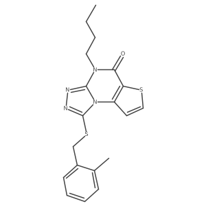 4-butyl-1-((2-methylbenzyl)thio)thieno[2,3-e][1,2,4]triazolo[4,3-a]pyrimidin-5(4H)-one Structure