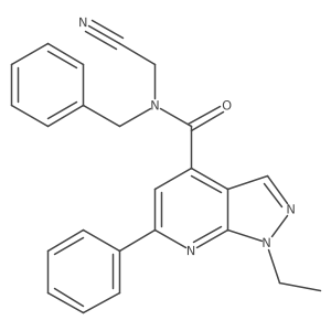 N-benzyl-N-(cyanomethyl)-1-ethyl-6-phenyl-1H-pyrazolo[3,4-b]pyridine-4-carboxamide Structure