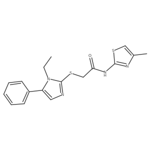2-((1-ethyl-5-phenyl-1H-imidazol-2-yl)thio)-N-(4-methylthiazol-2-yl)acetamide Structure