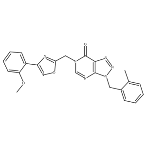 6-((3-(2-methoxyphenyl)-1,2,4-oxadiazol-5-yl)methyl)-3-(2-methylbenzyl)-3H-[1,2,3]triazolo[4,5-d]pyrimidin-7(6H)-one结构式