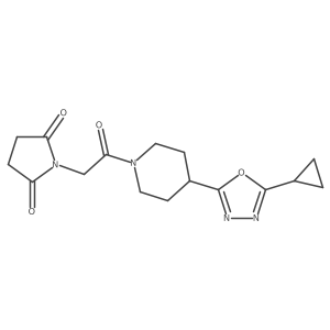 1-(2-(4-(5-Cyclopropyl-1,3,4-oxadiazol-2-yl)piperidin-1-yl)-2-oxoethyl)pyrrolidine-2,5-dione Structure