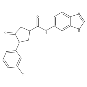 N-(1H-benzimidazol-5-yl)-1-(3-chlorophenyl)-5-oxopyrrolidine-3-carboxamide结构式