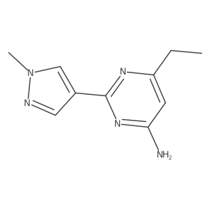 4-Pyrimidinamine, 6-ethyl-2-(1-methyl-1H-pyrazol-4-yl)-结构式