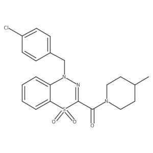 1-(4-chlorobenzyl)-3-[(4-methylpiperidino)carbonyl]-4lambda~6~,1,2-benzothiadiazine-4,4(1H)-dione结构式