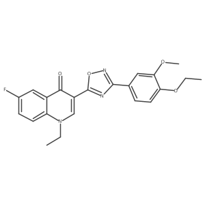 3-(3-(4-ethoxy-3-methoxyphenyl)-1,2,4-oxadiazol-5-yl)-1-ethyl-6-fluoroquinolin-4(1H)-one Structure