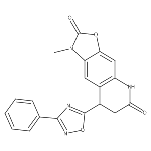 1-Methyl-8-(3-phenyl-1,2,4-oxadiazol-5-yl)-1,5,7,8-tetrahydro[1,3]oxazolo[4,5-g]quinoline-2,6-dione结构式