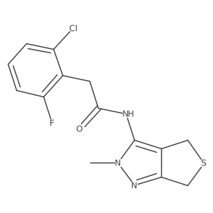 2-(2-chloro-6-fluorophenyl)-N-(2-methyl-2,6-dihydro-4H-thieno[3,4-c]pyrazol-3-yl)acetamide结构式
