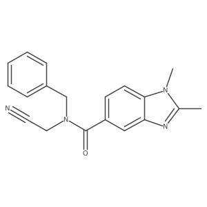 N-benzyl-N-(cyanomethyl)-1,2-dimethyl-1H-1,3-benzodiazole-5-carboxamide结构式