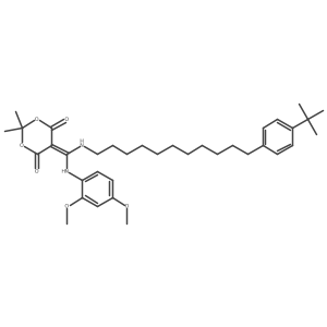 1,3-Dioxane-4,6-dione, 5-[[(2,4-dimethoxyphenyl)amino][[11-[4-(1,1-dimethylethyl)phenyl]undecyl]amino]methylene]-2,2-dimethyl-结构式