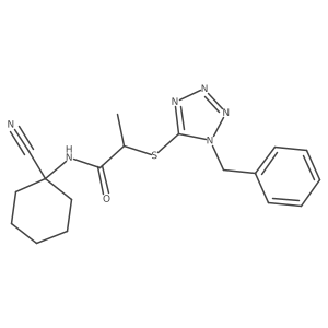 2-(1-Benzyltetrazol-5-yl)sulfanyl-N-(1-cyanocyclohexyl)propanamide Structure