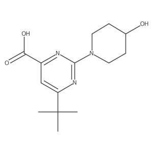 6-(tert-Butyl)-2-(4-hydroxypiperidin-1-yl)pyrimidine-4-carboxylic acid结构式