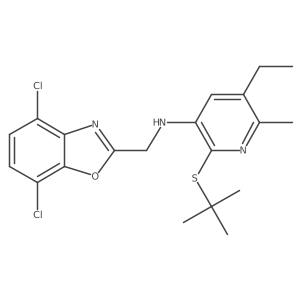 4,7-Dichloro-N-[2-[(1,1-dimethylethyl)thio]-5-ethyl-6-methyl-3-pyridinyl]-2-benzoxazolemethanamine Structure