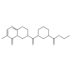 Ethyl 1-(7-methyl-6-oxo-2,3,4,6-tetrahydropyrimido[2,1-b][1,3]thiazine-3-carbonyl)piperidine-3-carboxylate结构式
