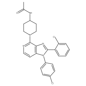 N-[1-[8-(2-Chlorophenyl)-9-(4-chlorophenyl)-9H-purin-6-yl]-4-piperidinyl]acetamide Structure